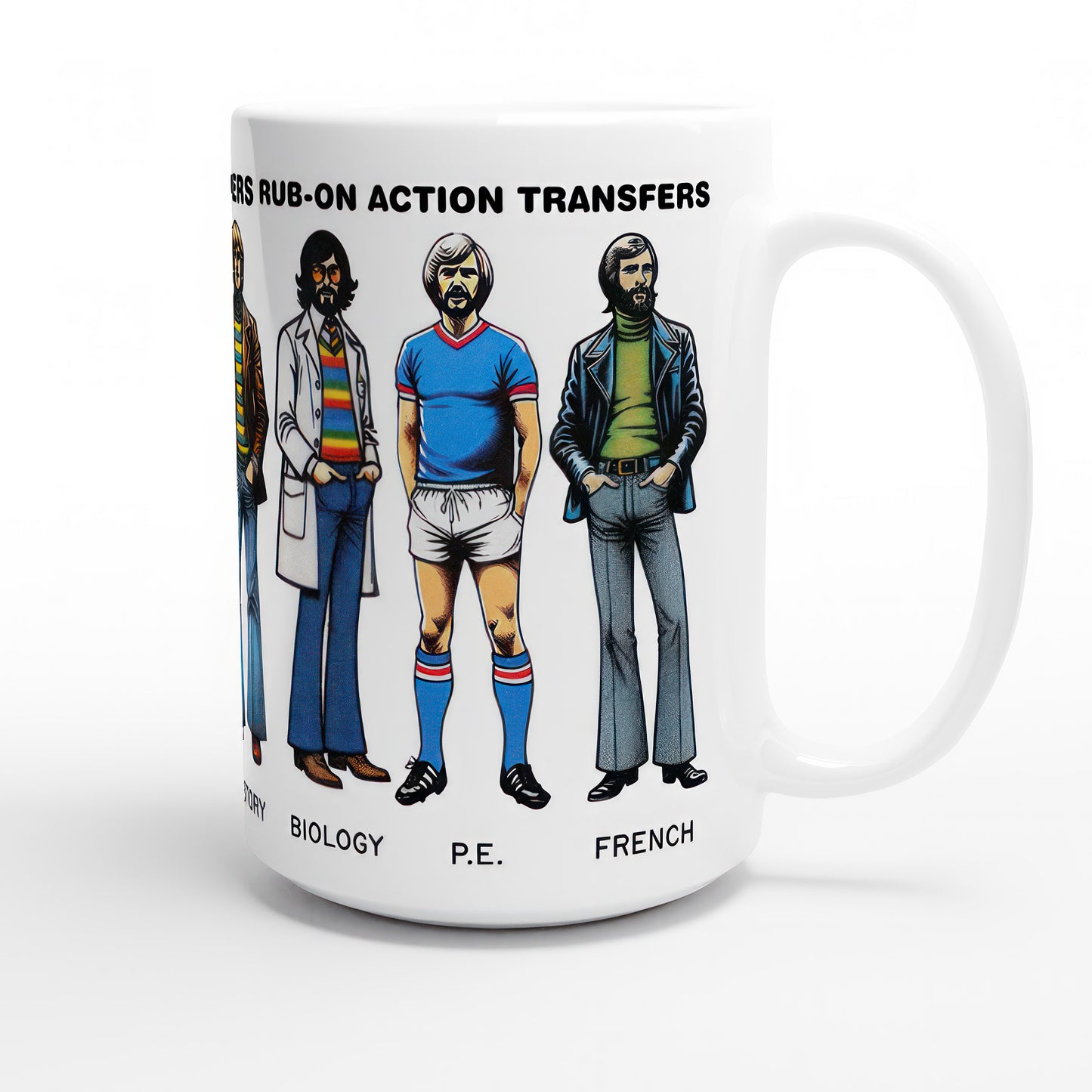 Trendy Teachers Mug - Rub-On Transfer Style Retro Design