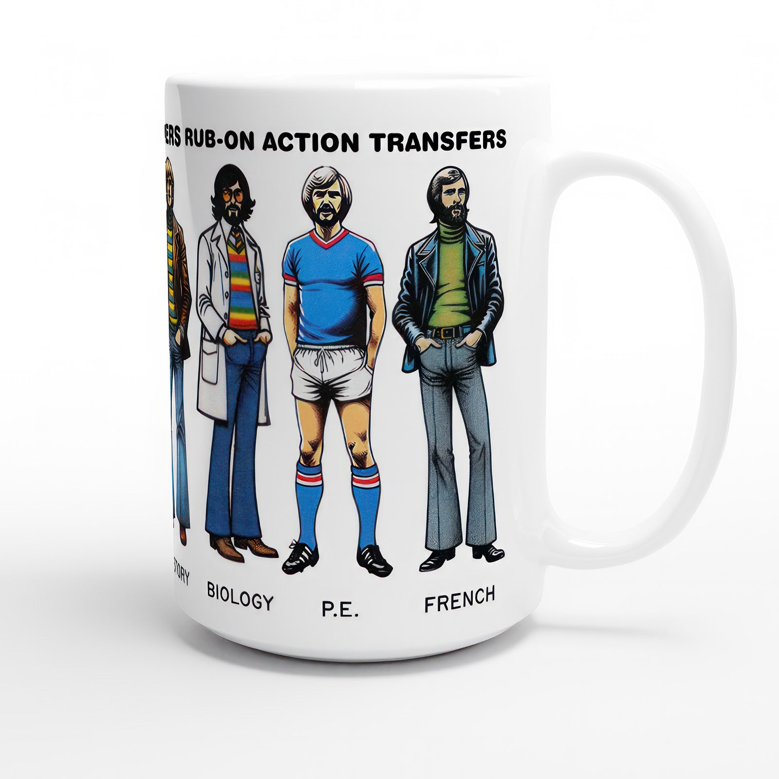 Trendy Teachers Mug - Rub-On Transfer Style Retro Design