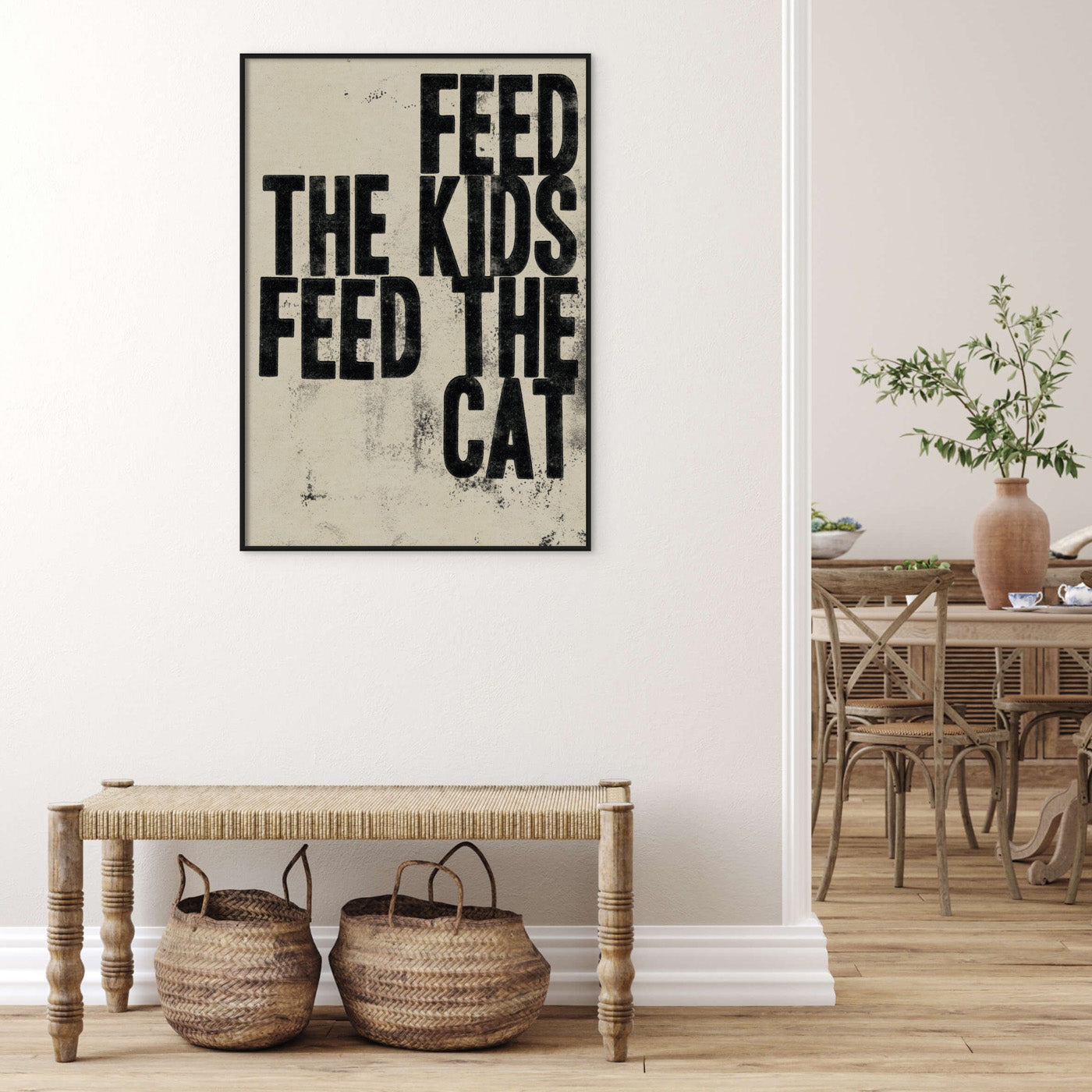 Feed The Kids Feed the Cat parenting and everyday family life art print