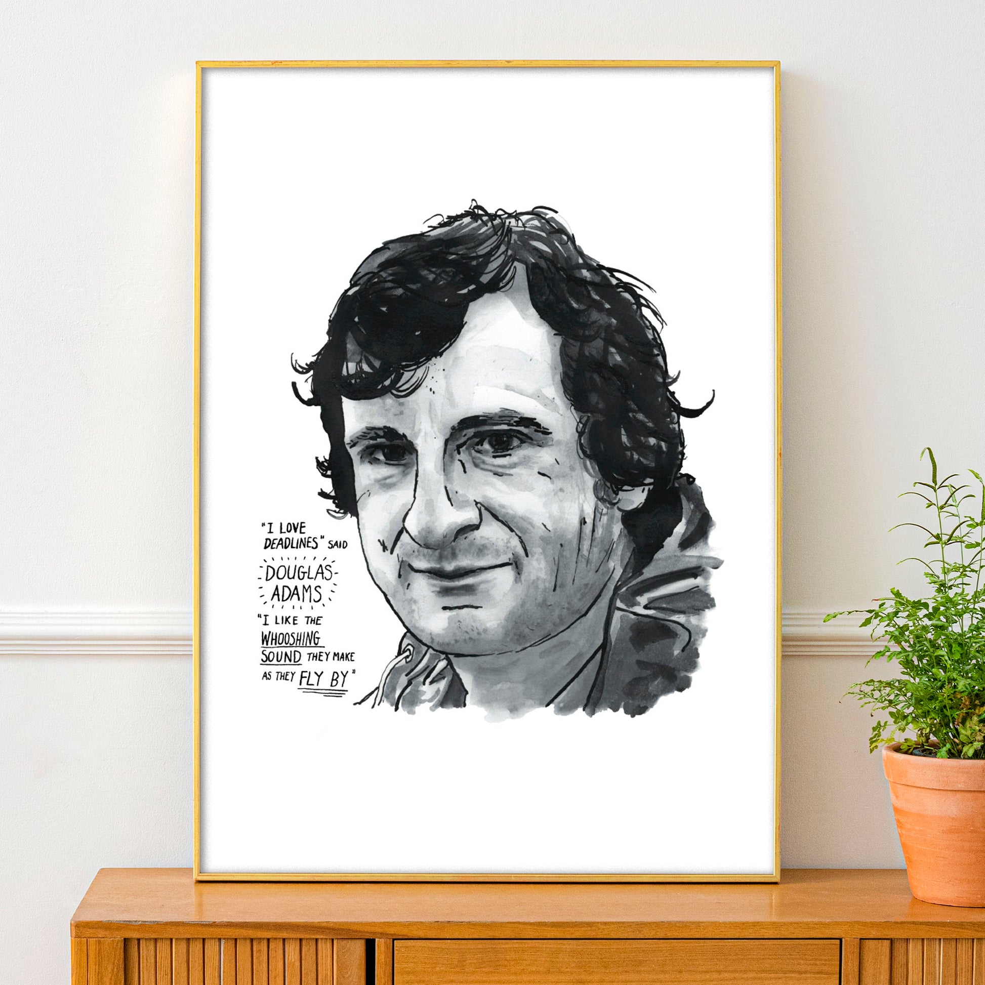 Douglas Adams Portrait Poster Print