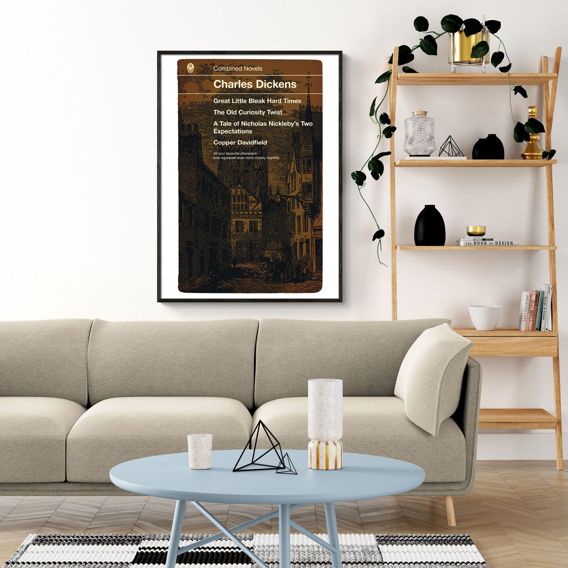 Charles Dickens 'Combined Novels' Book Cover Print