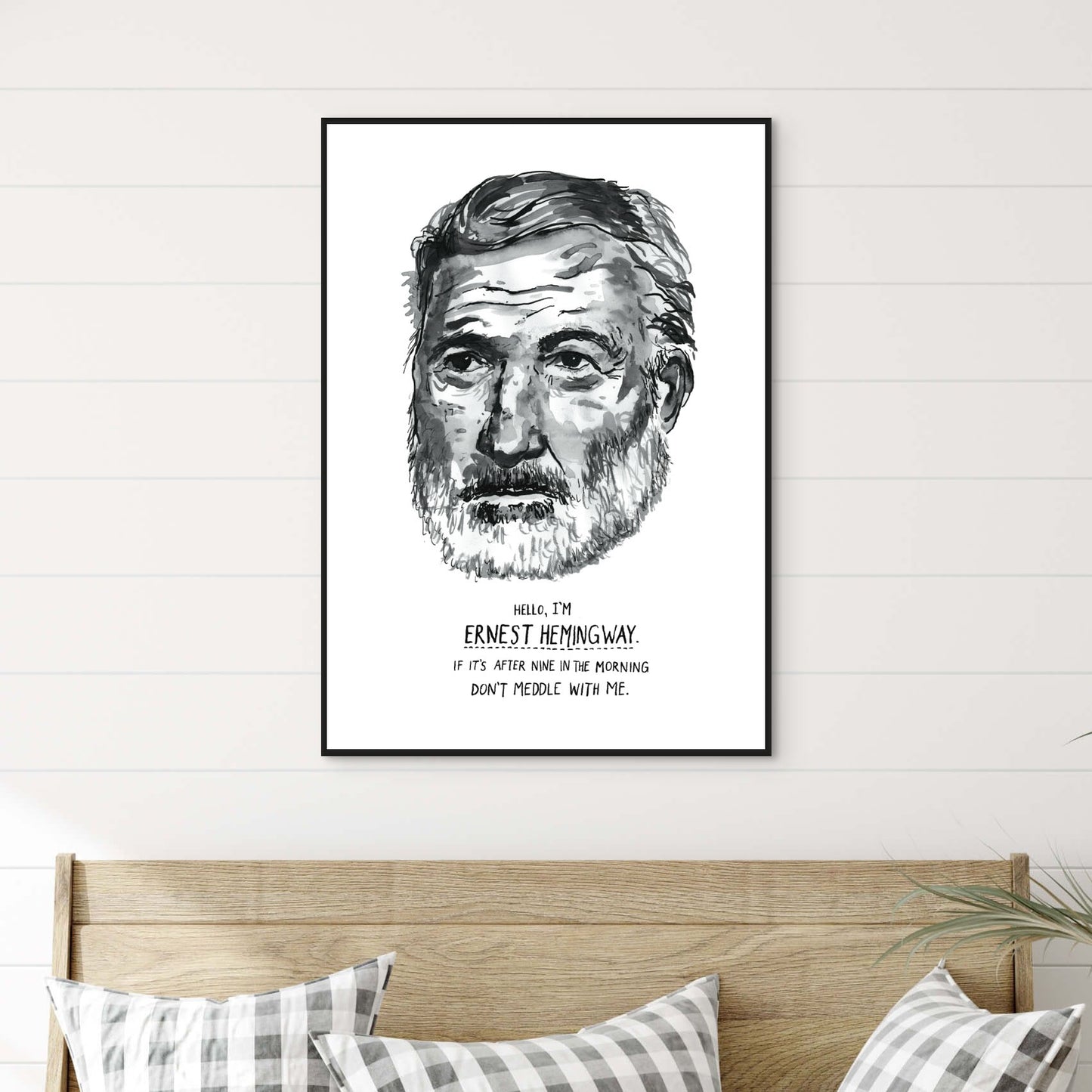 Ernest Hemingway Portrait Poster Print