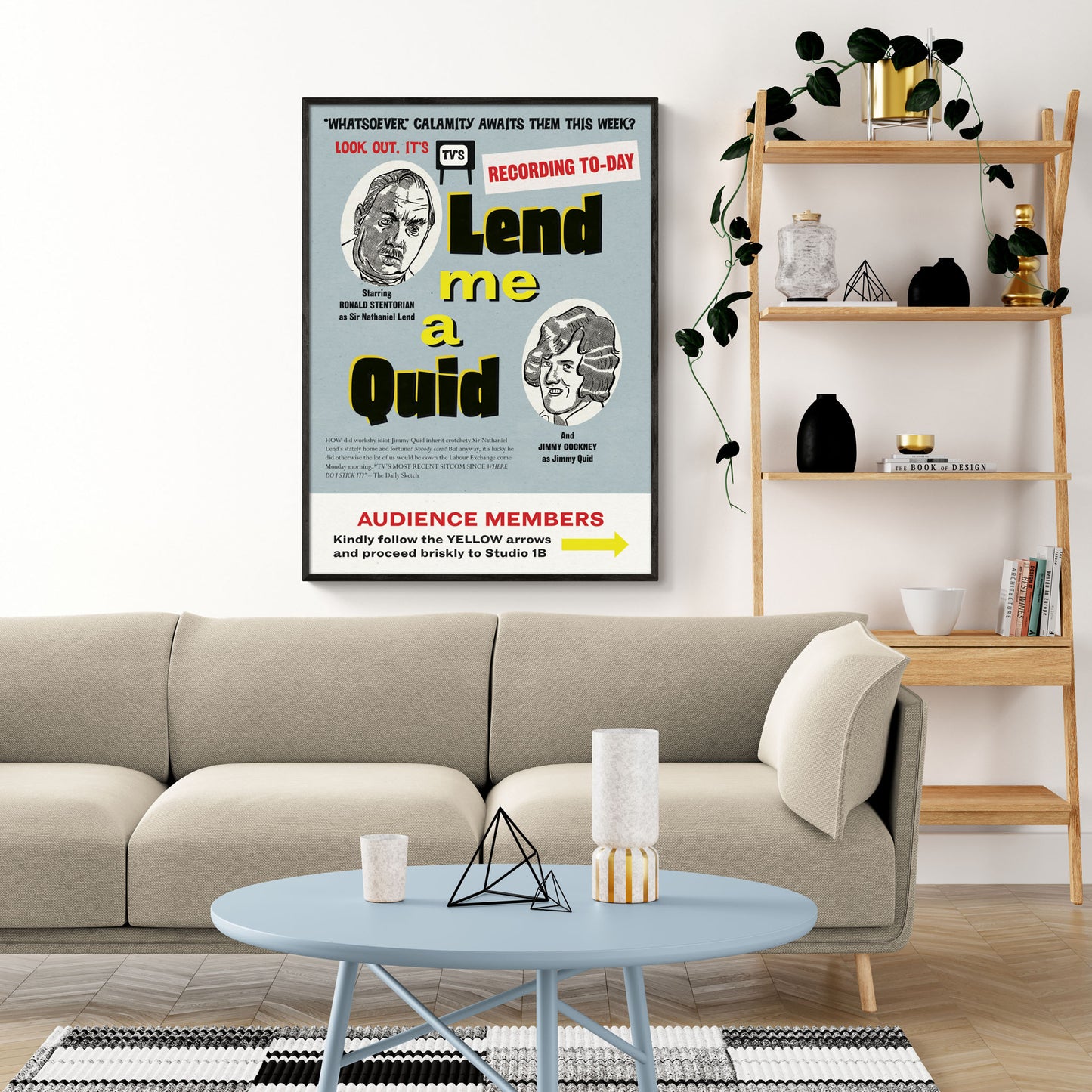Lend Me A Quid Sitcom TV Studio Poster