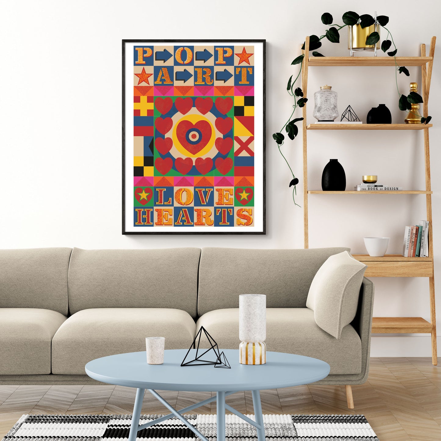 Pop Art Love Hearts Print