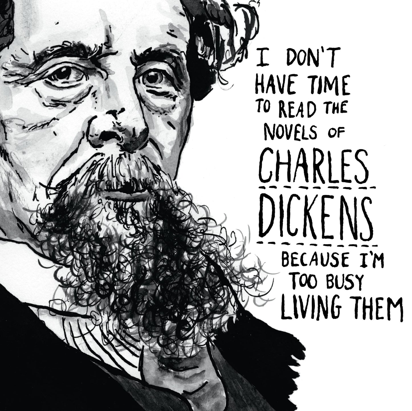 Charles Dickens Portrait Poster Print