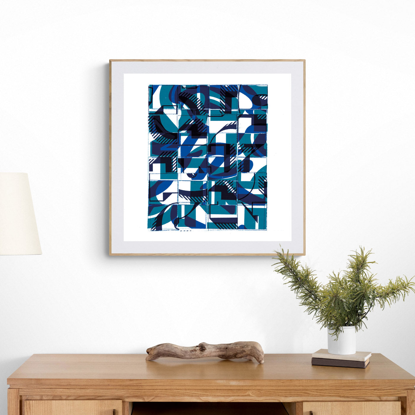 Joni Blue Typographic Collage Print