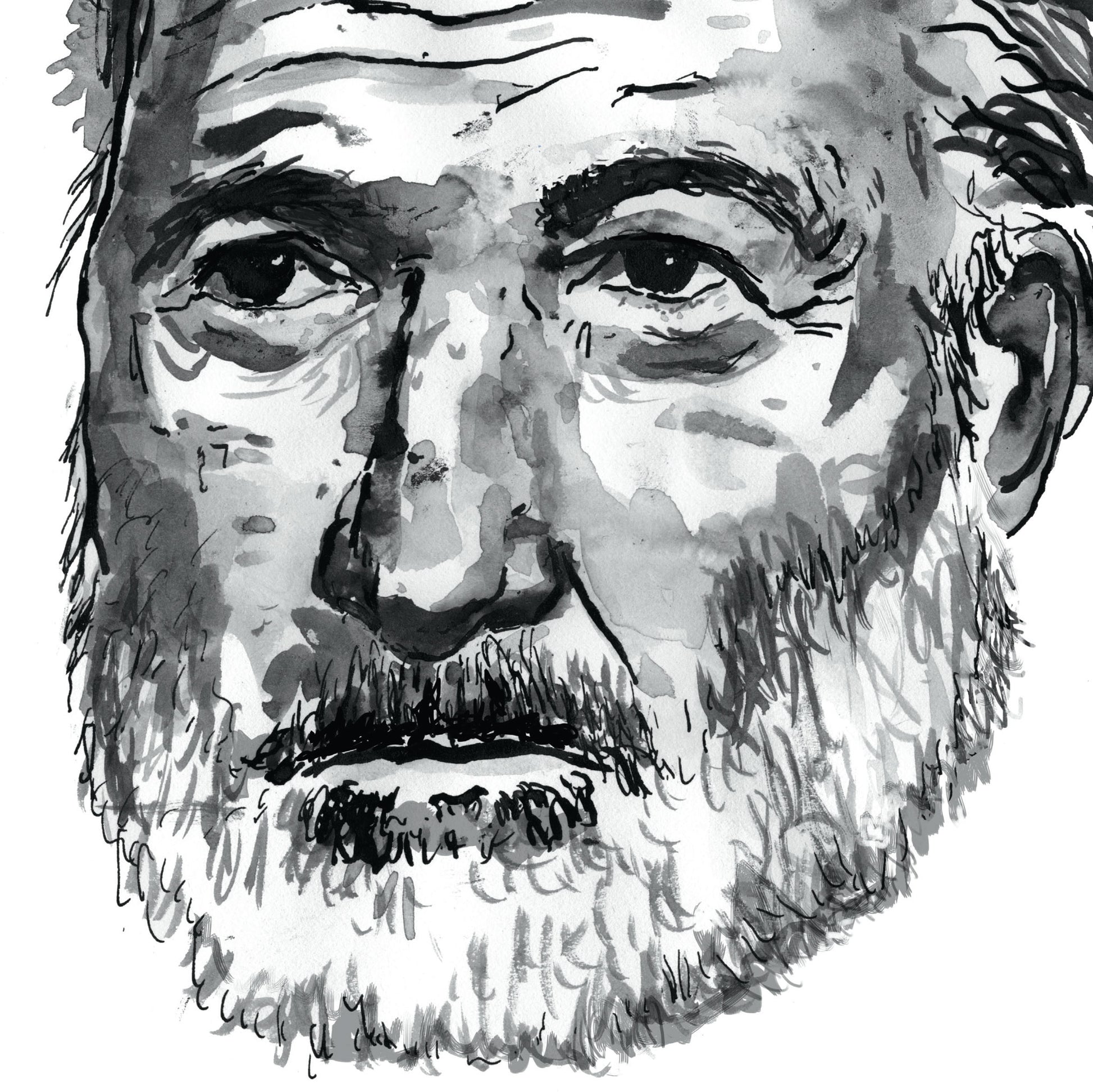 Ernest Hemingway Portrait Poster Print