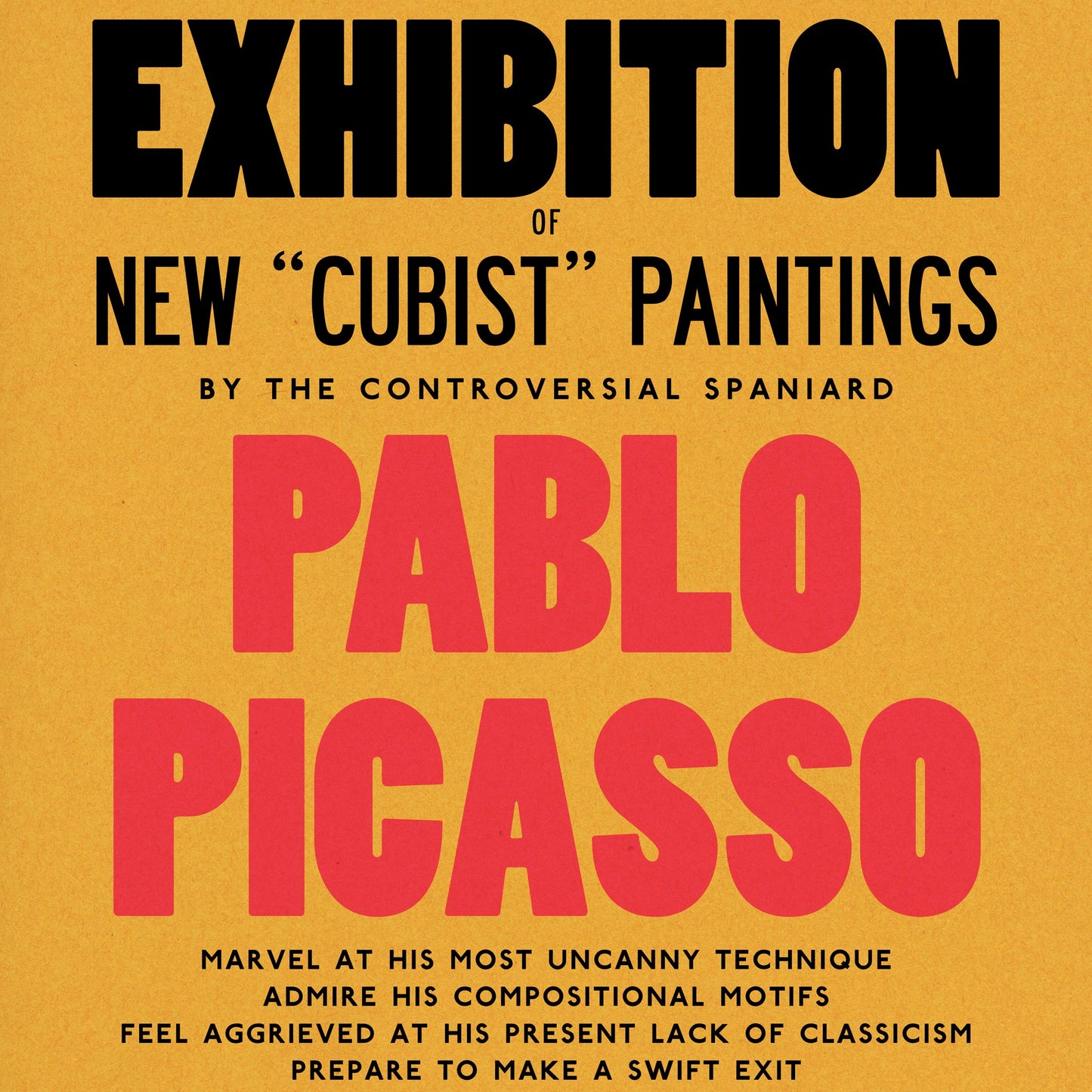 Pablo Picasso Exhibition Announcement Poster Print