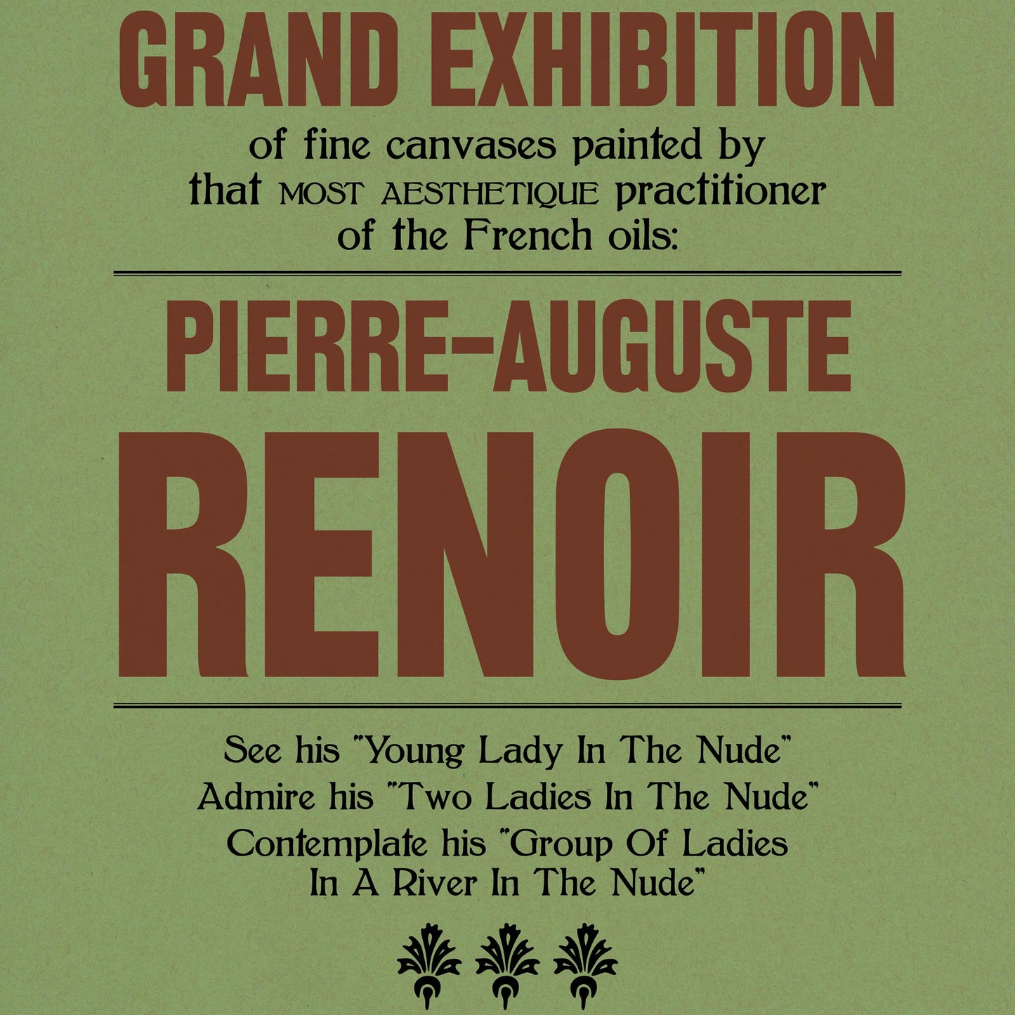 Pierre-Auguste Renoir Impressionist Exhibition Announcement Poster