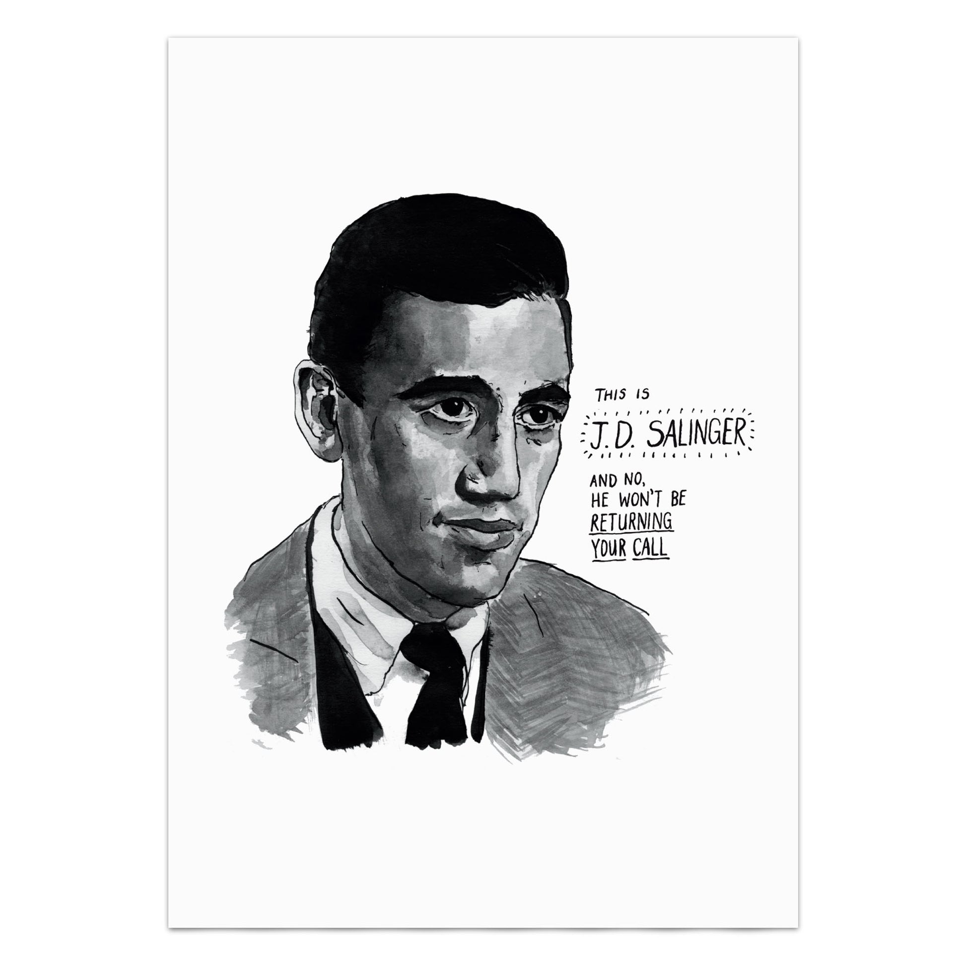 JD Salinger Portrait Poster Print