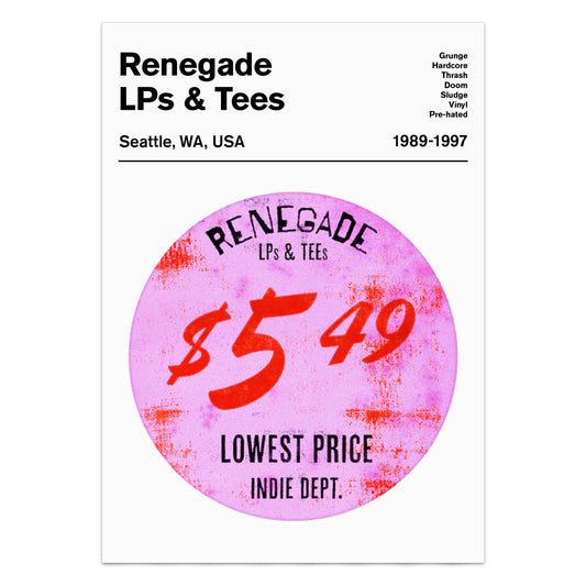 Renegade LPs record store sticker print
