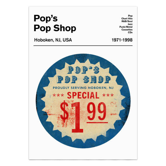 Pop's Pop Shop Record Cover Sticker Art Print
