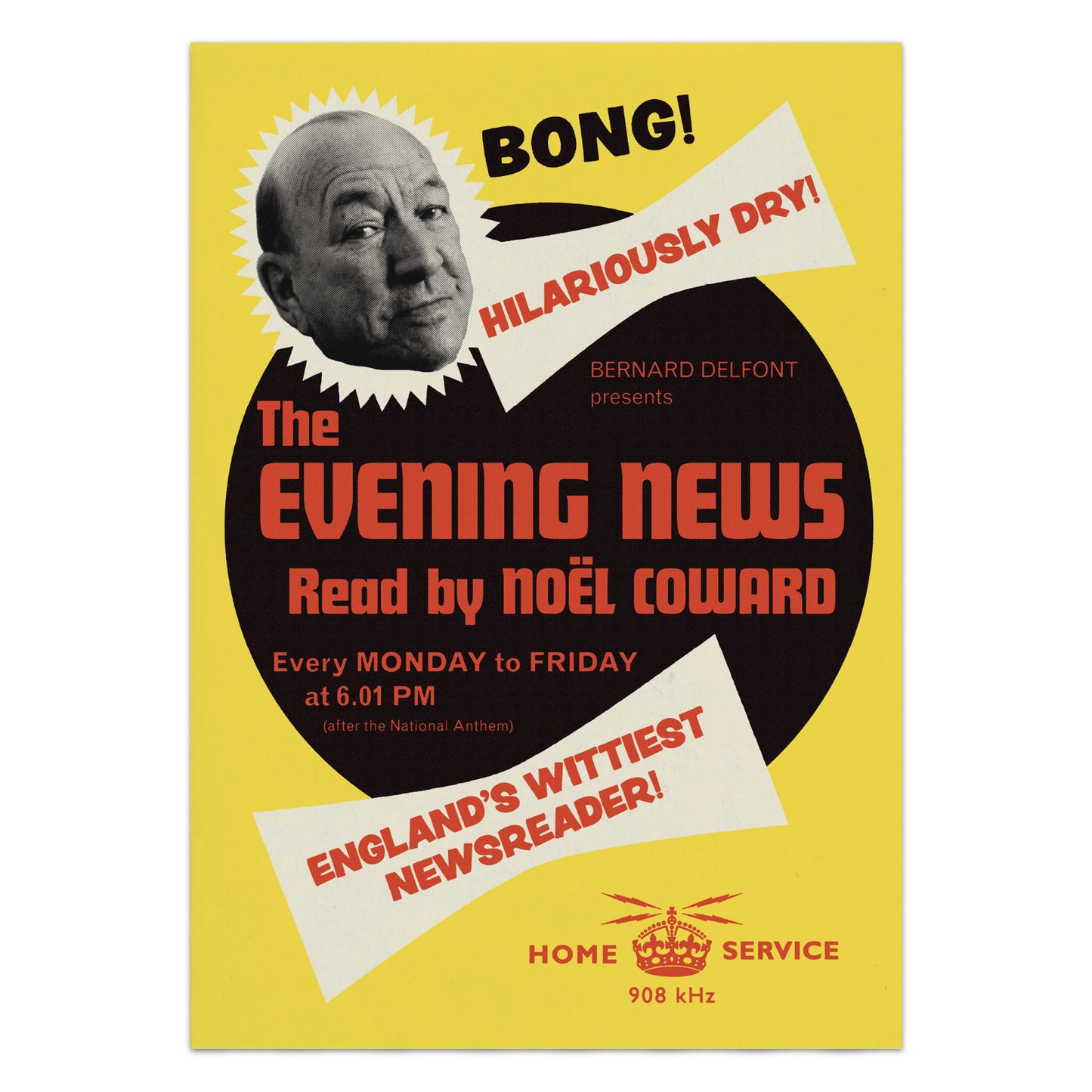 Noel Coward Radio News Reader Poster Print