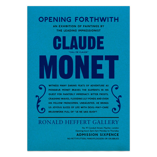 Claude Monet Impressionist Exhibition Announcement Poster Print