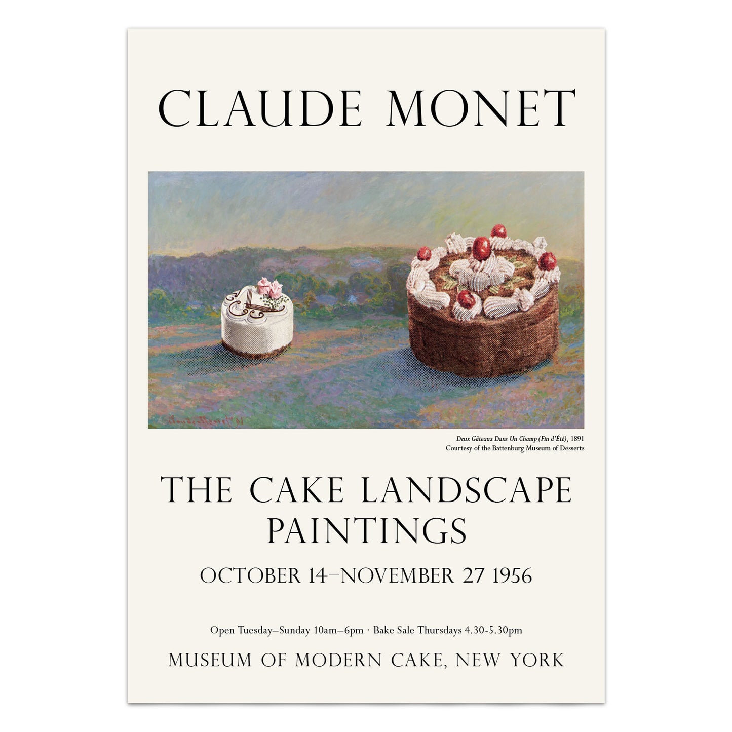Claude Monet Cakes Painting Exhibition Poster