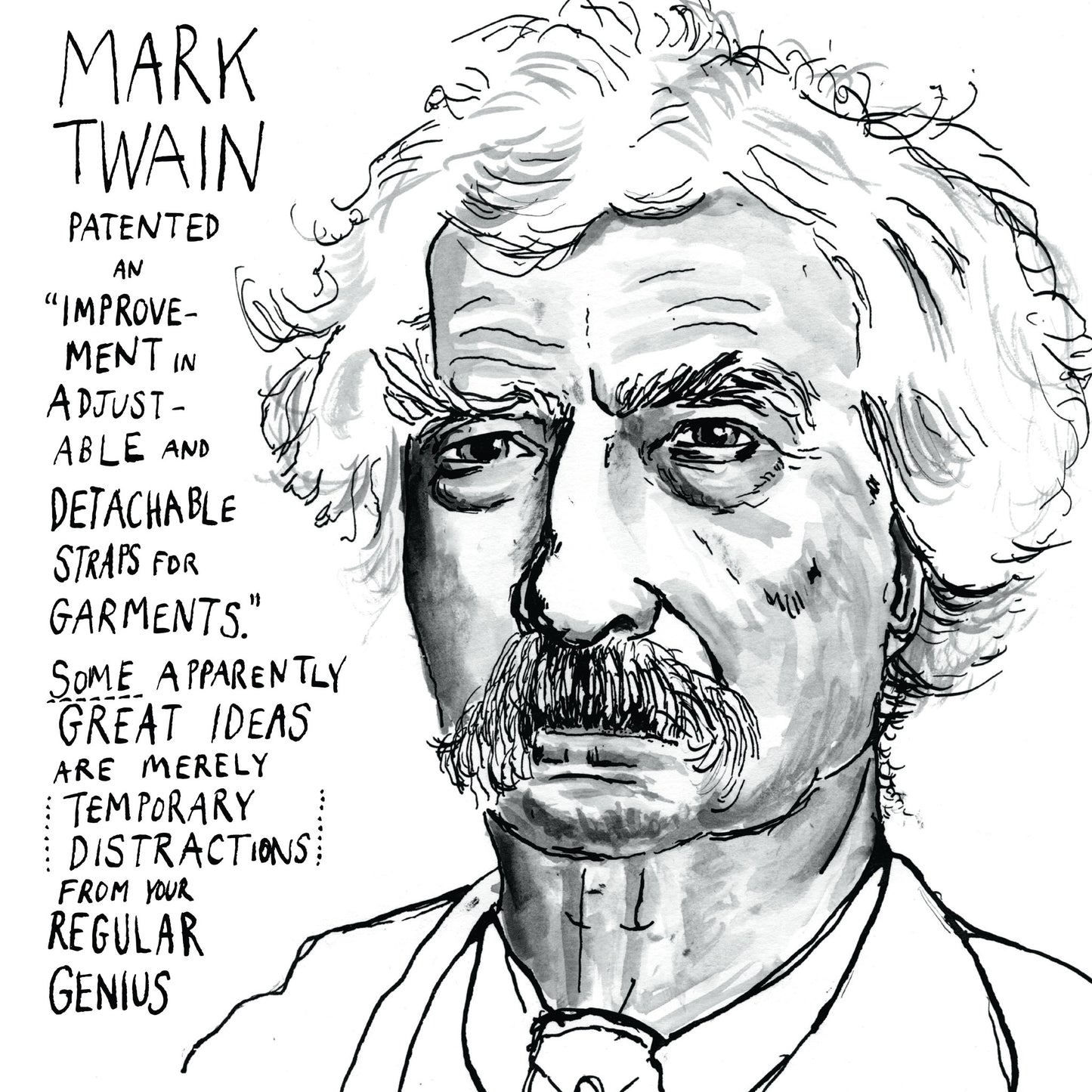 Mark Twain Portrait Poster Print