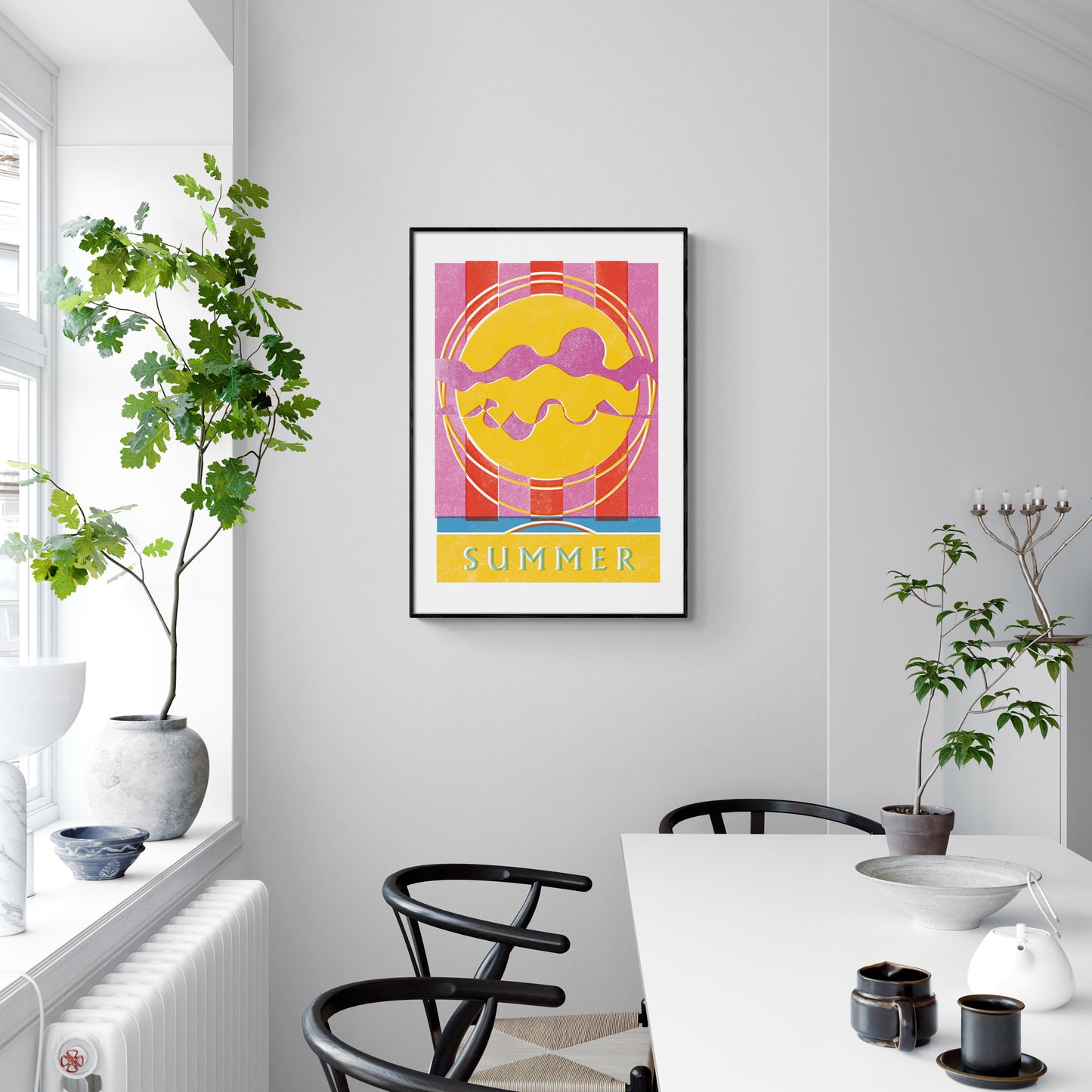Summer Risograph Style Art Print