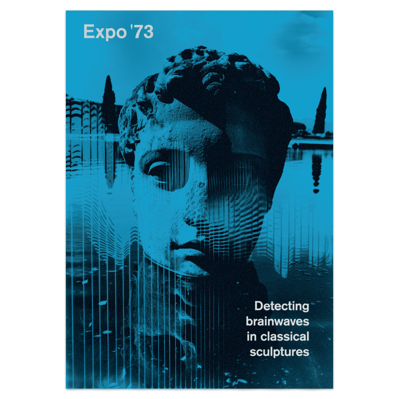 Expo '73 - Detecting Brainwaves In Classical Sculptures - Swiss Style Poster