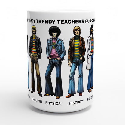 Trendy Teachers Mug - Rub-On Transfer Style Retro Design