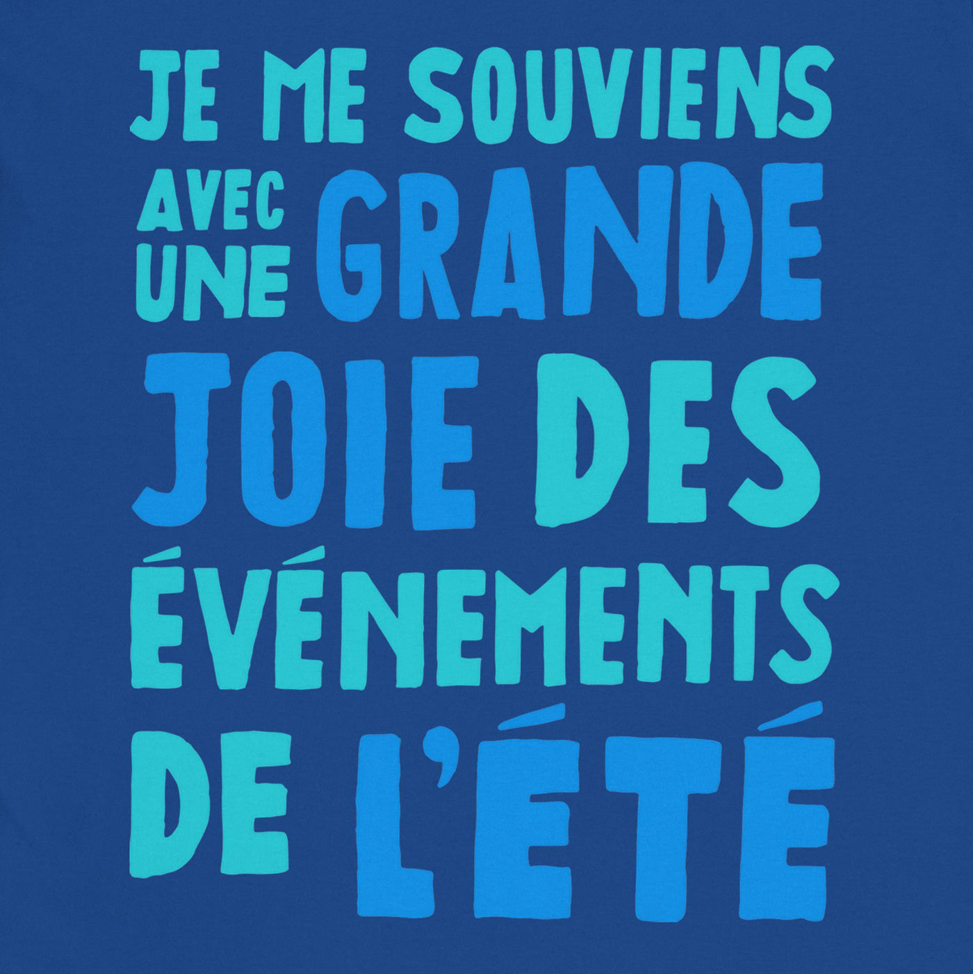 1960s French Cinema Inspired Summer T-Shirt with 'I remember with great joy the events of the summer' Text