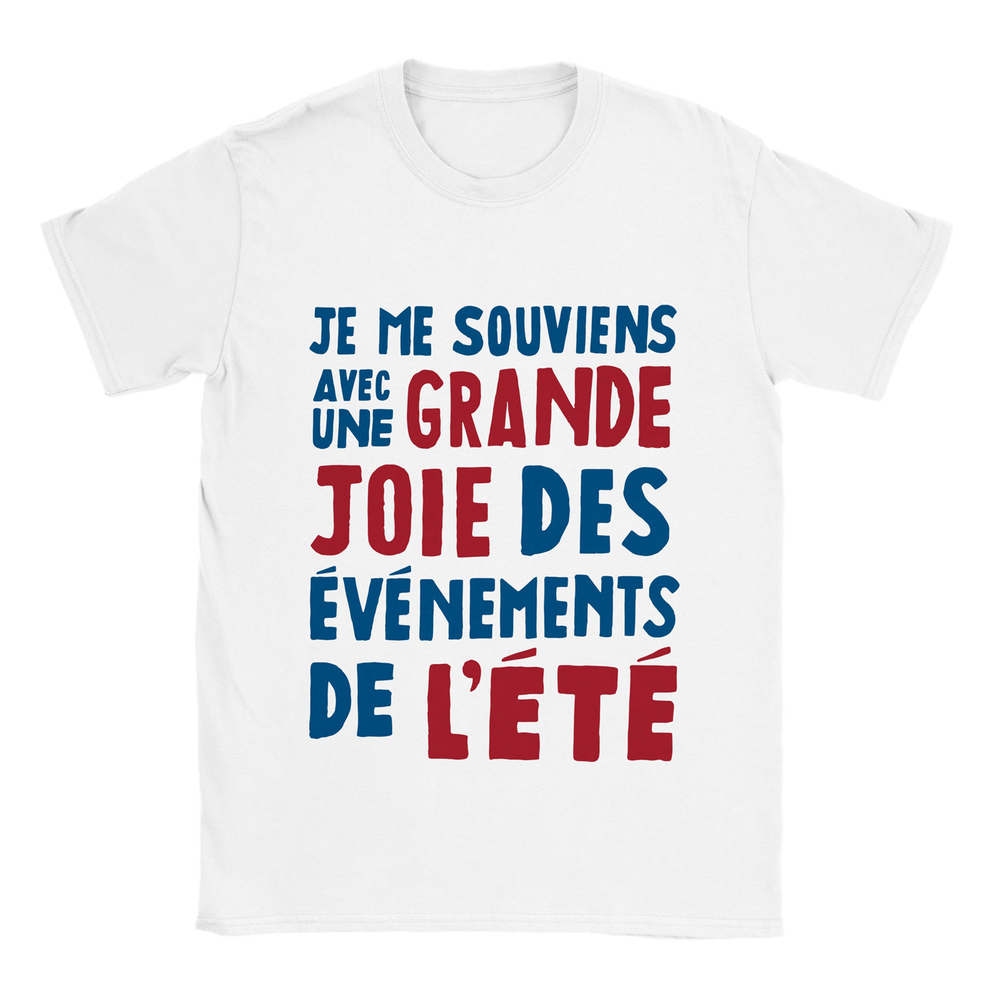 1960s French Cinema Inspired Summer T-Shirt with 'I remember with great joy the events of the summer' Text