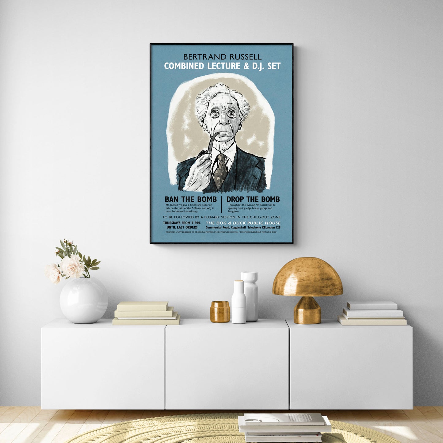 Bertrand Russell Lecture And DJ Set Poster Print