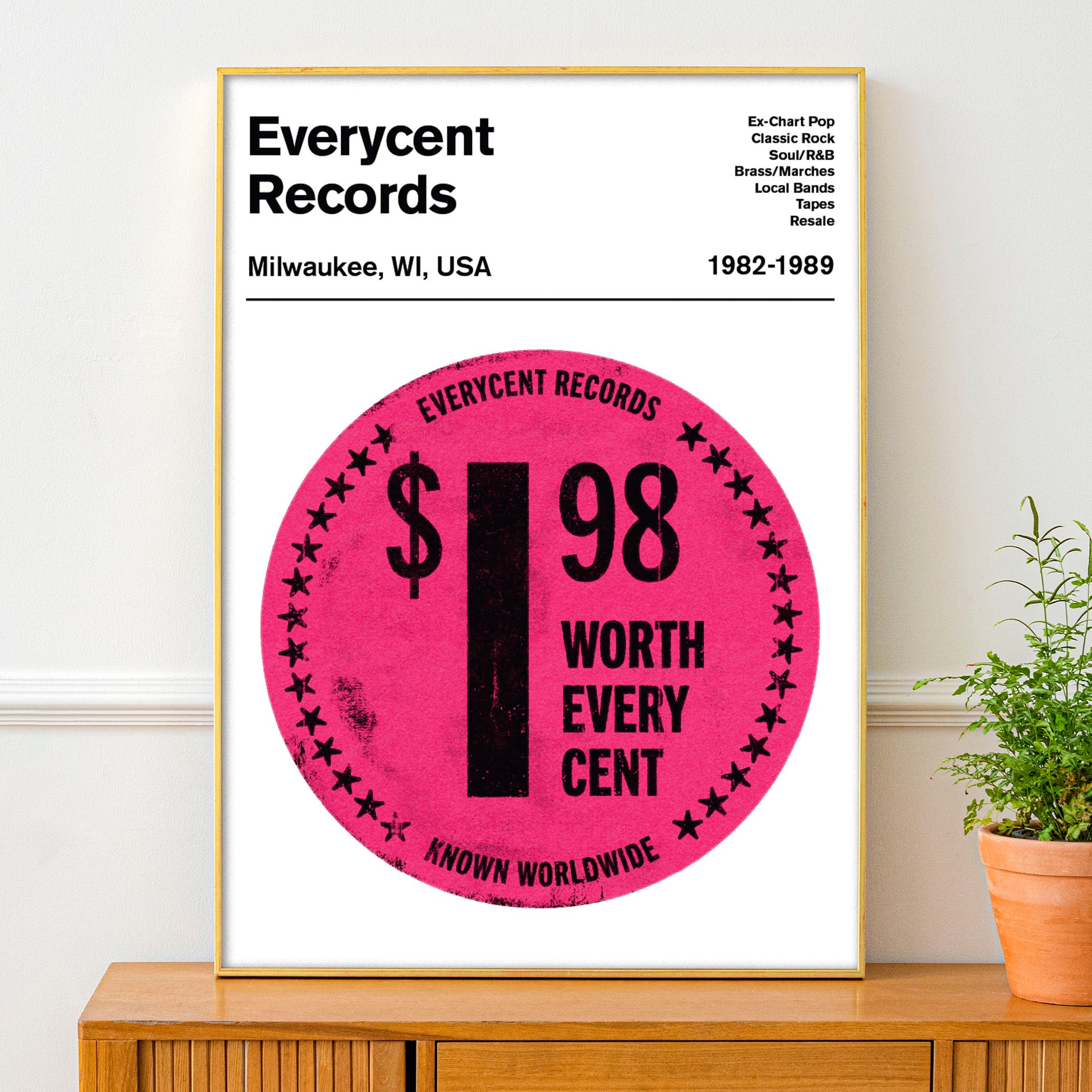 Everycent Records Record Cover Sticker Art Print