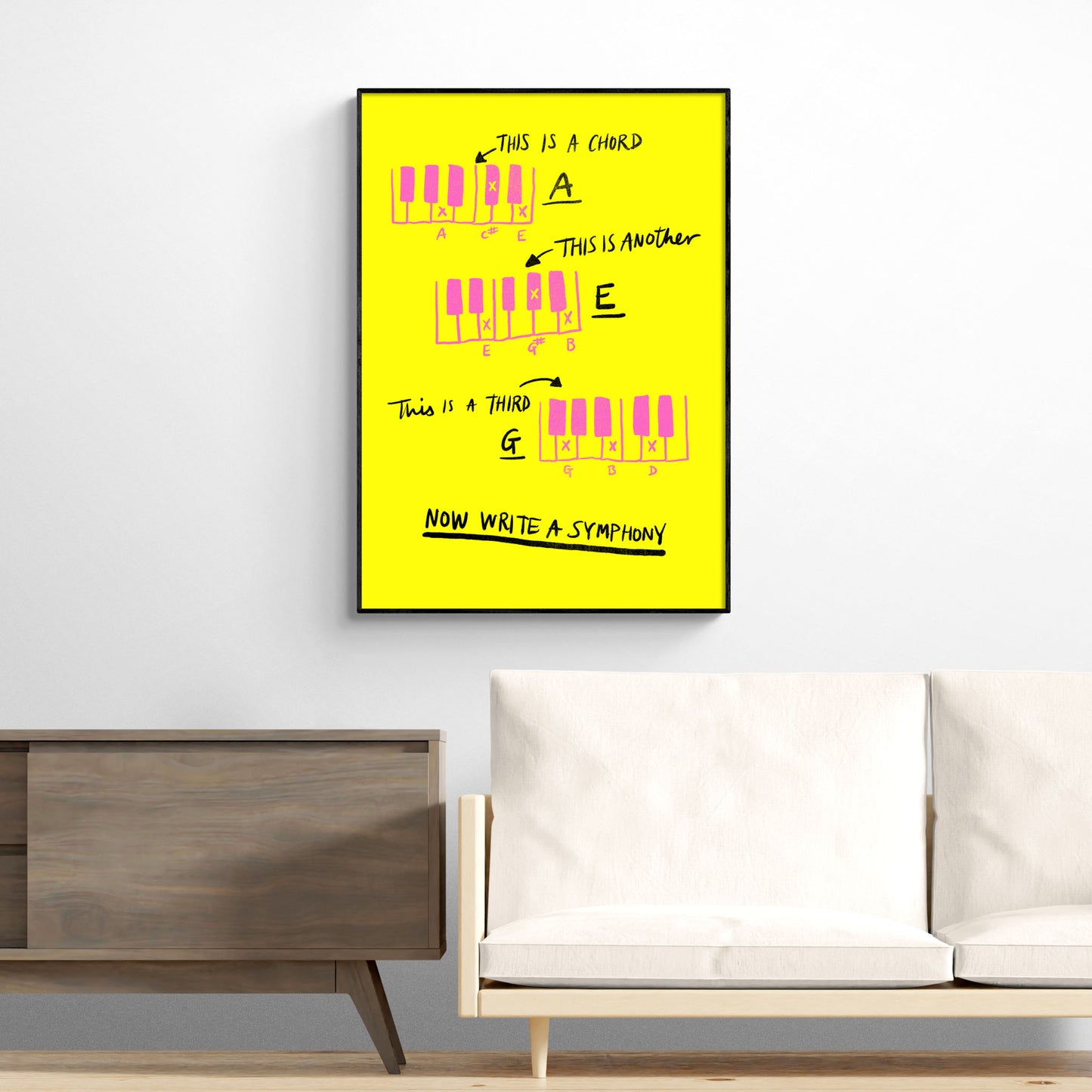 Three Chord Punk Poster For Classical Music