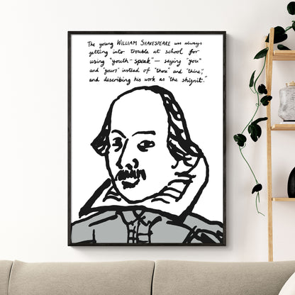 William Shakespeare - In Trouble At School - Portrait Poster Print