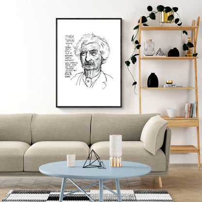 Mark Twain Portrait Poster Print