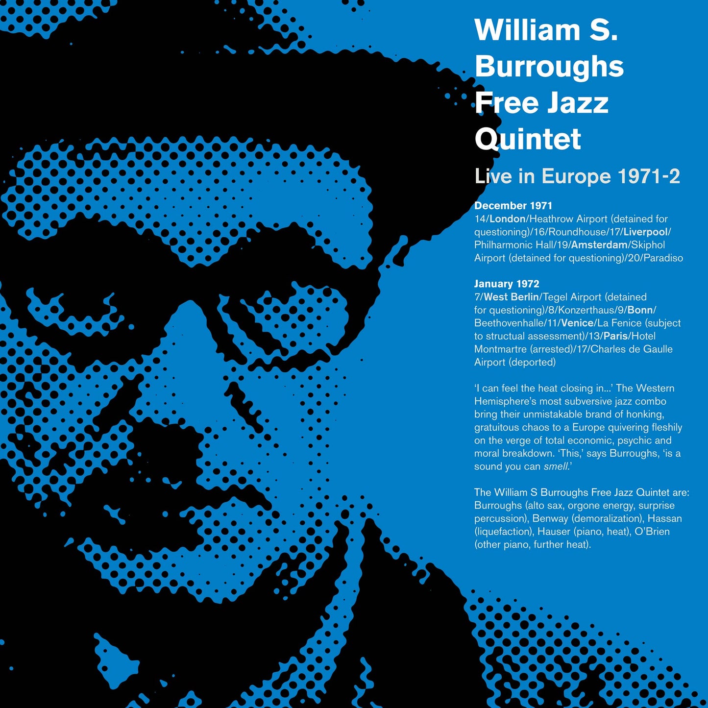 William S Burroughs Free Jazz Quintet Concert Poster Print