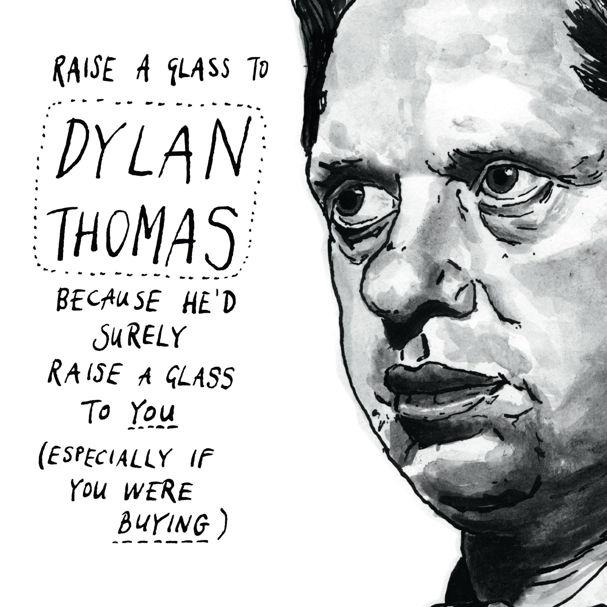 Dylan Thomas Portrait Poster Print