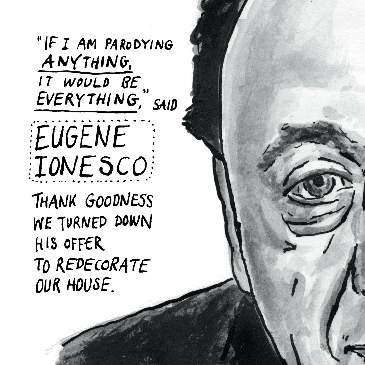 Eugene Ionesco Portrait Poster Print