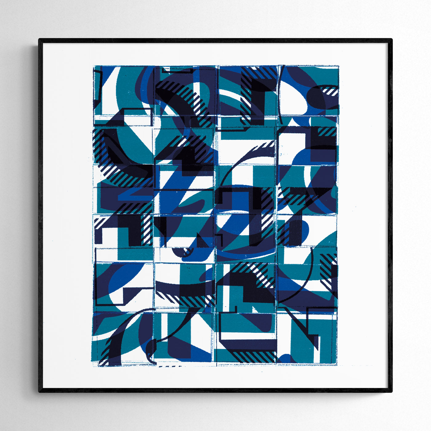 Joni Blue Typographic Collage Print