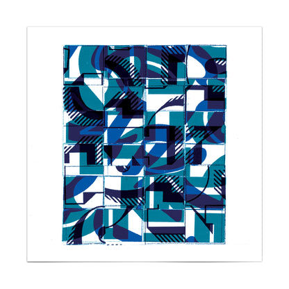 Joni Blue Typographic Collage Print