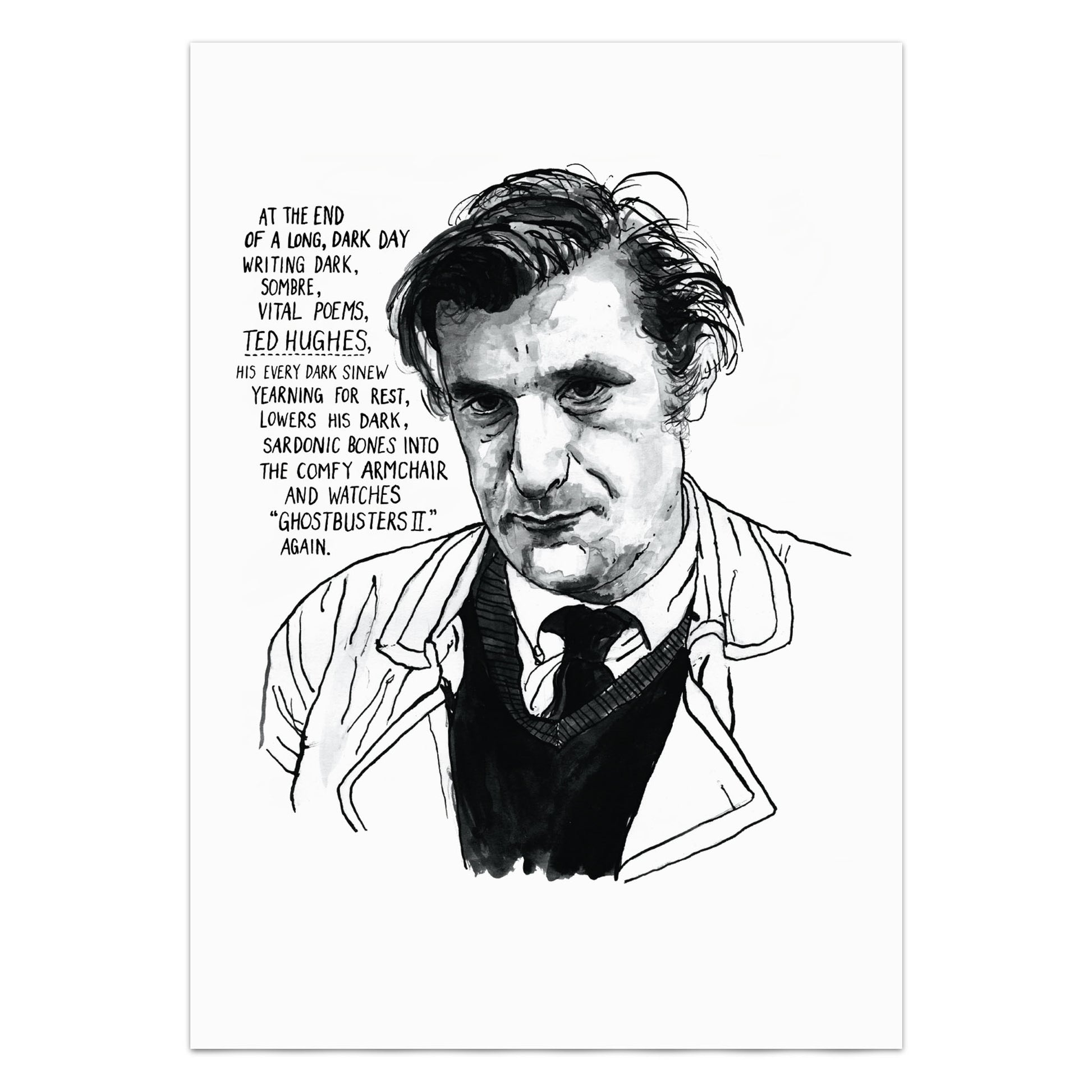 Ted Hughes Portrait Poster Print