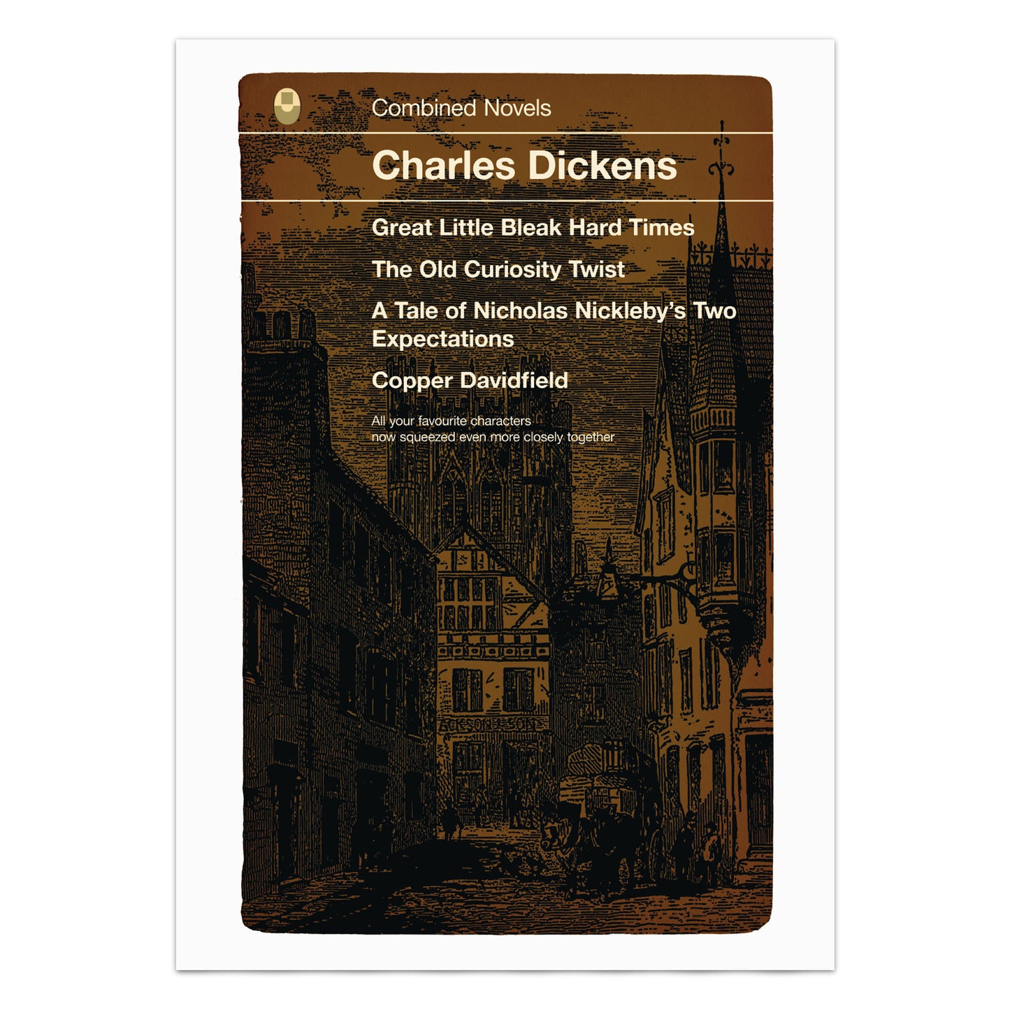 Charles Dickens 'Combined Novels' Book Cover Print