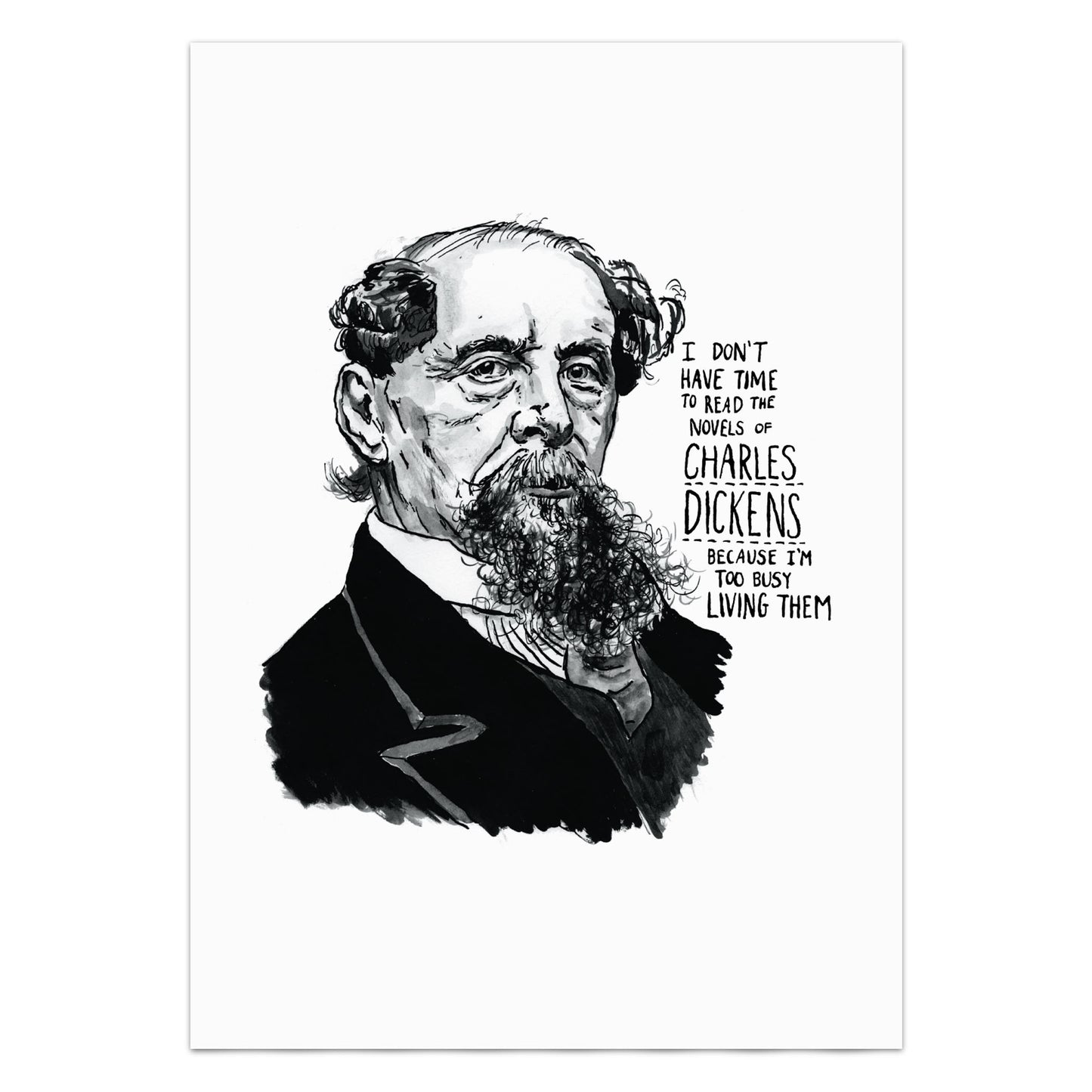 Charles Dickens Portrait Poster Print