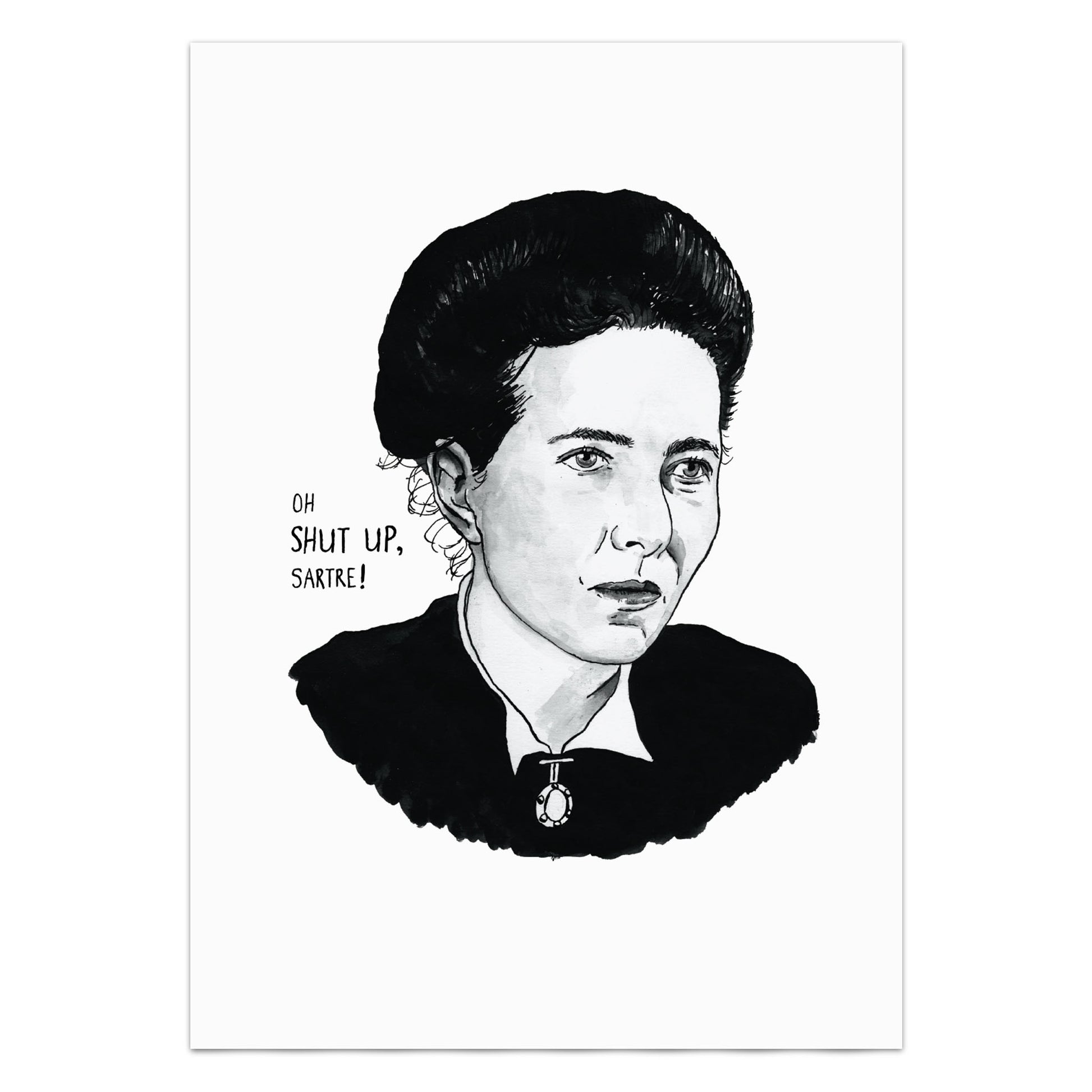 Simone de Beauvoir Portrait Poster Print