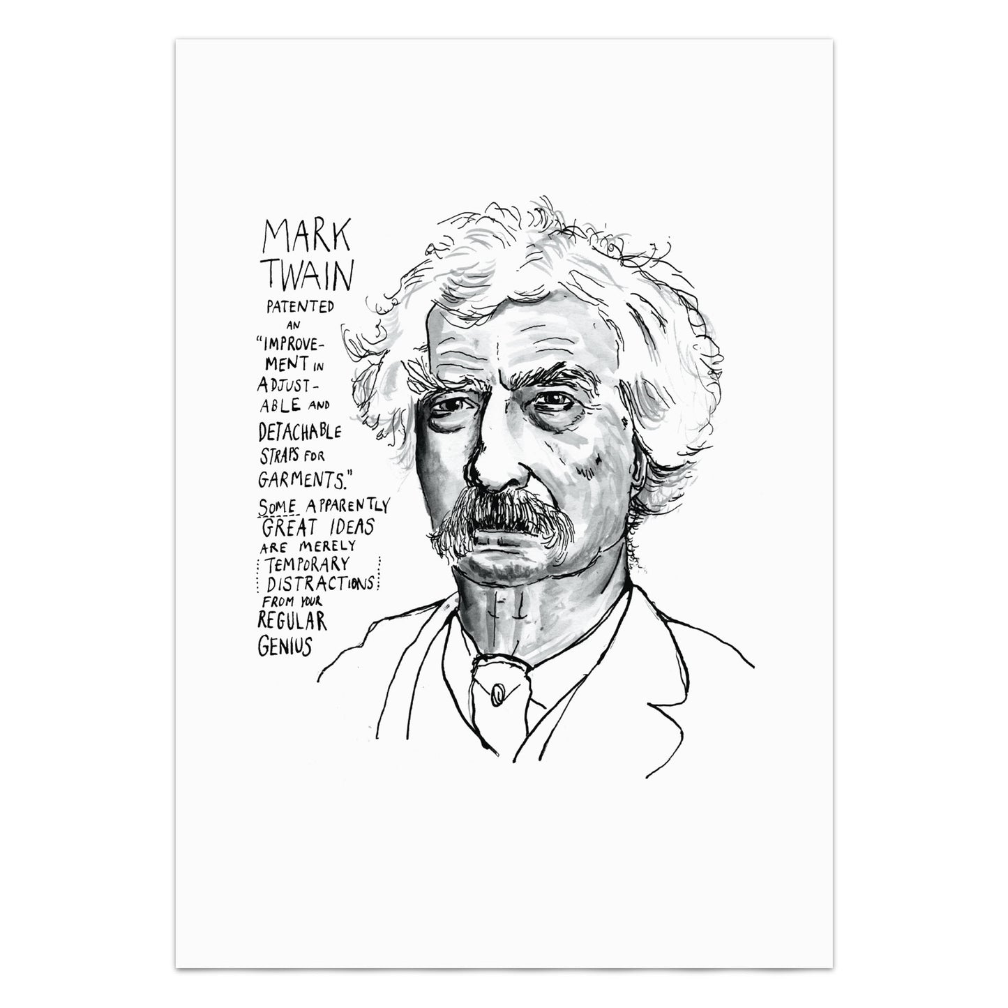 Mark Twain Portrait Poster Print