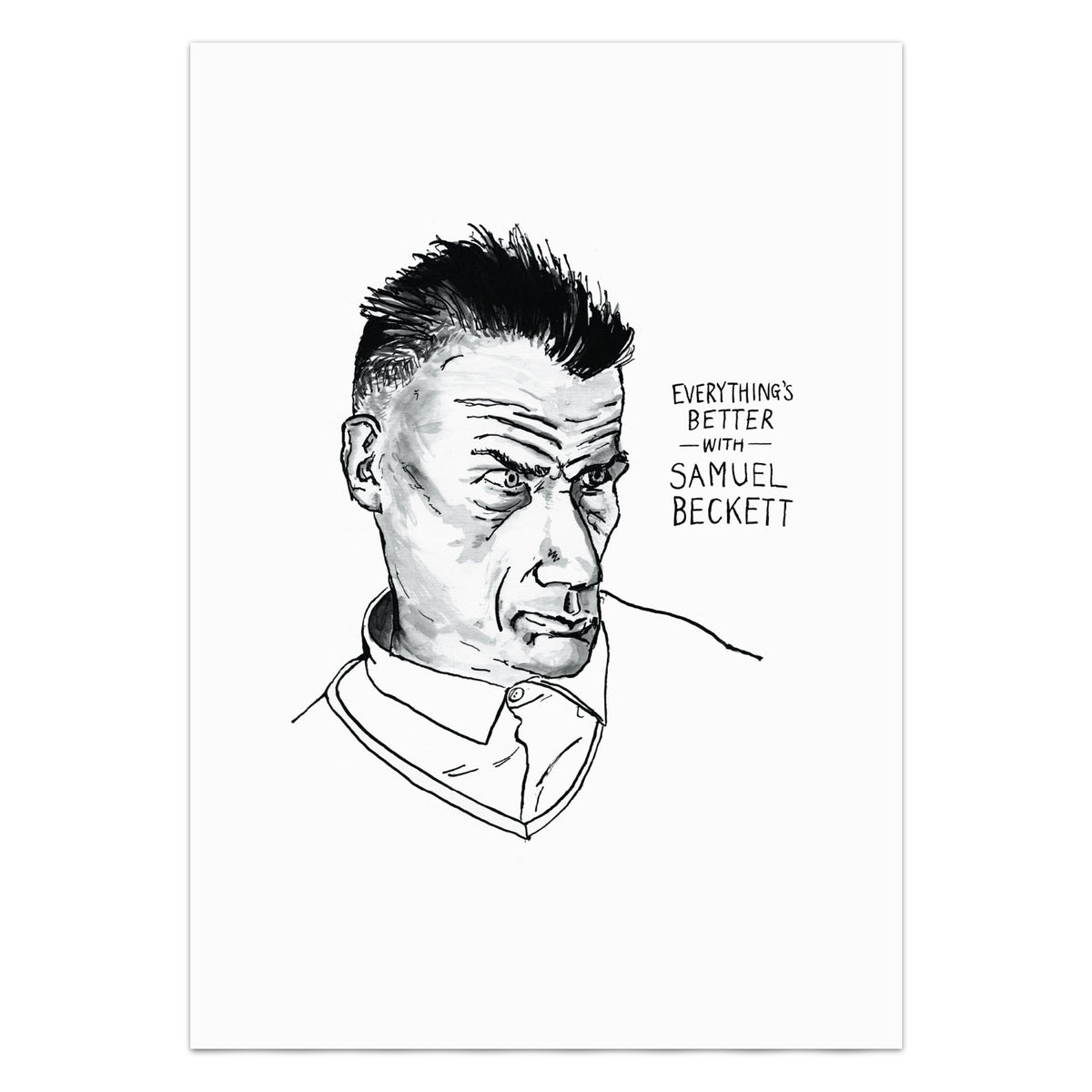 Samuel Beckett Portrait Poster Print by Standard Designs
