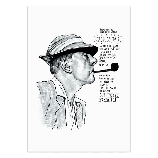 Jacques Tati Portrait Poster Print