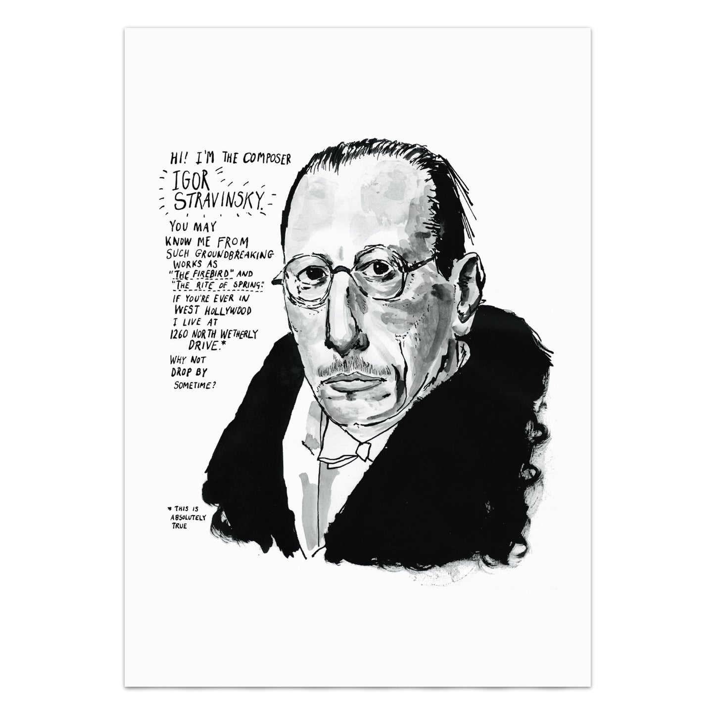 Igor Stravinsky Portrait Poster Print