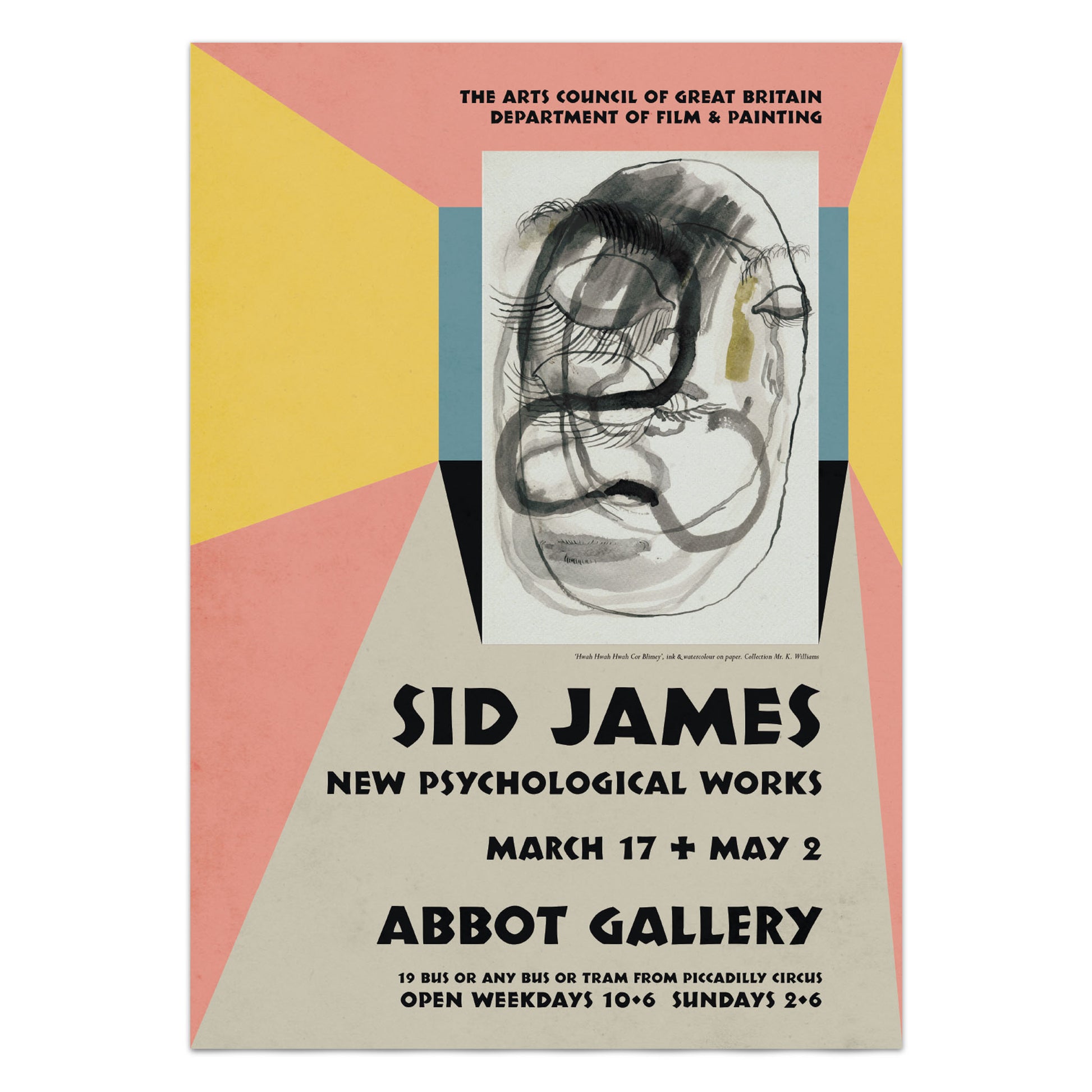 Sid James Art Exhibition Poster