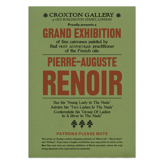 Pierre-Auguste Renoir Impressionist Exhibition Announcement Poster