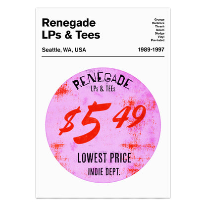 Renegade LPs record store sticker print