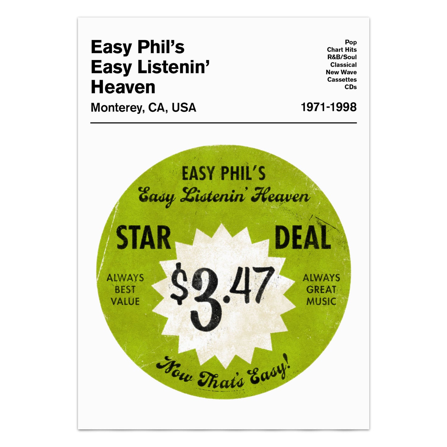 Easy Listenin Heaven Record Cover Sticker Art Print