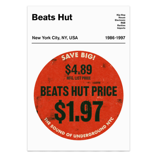 Beats Hut Record Cover Sticker Art Print