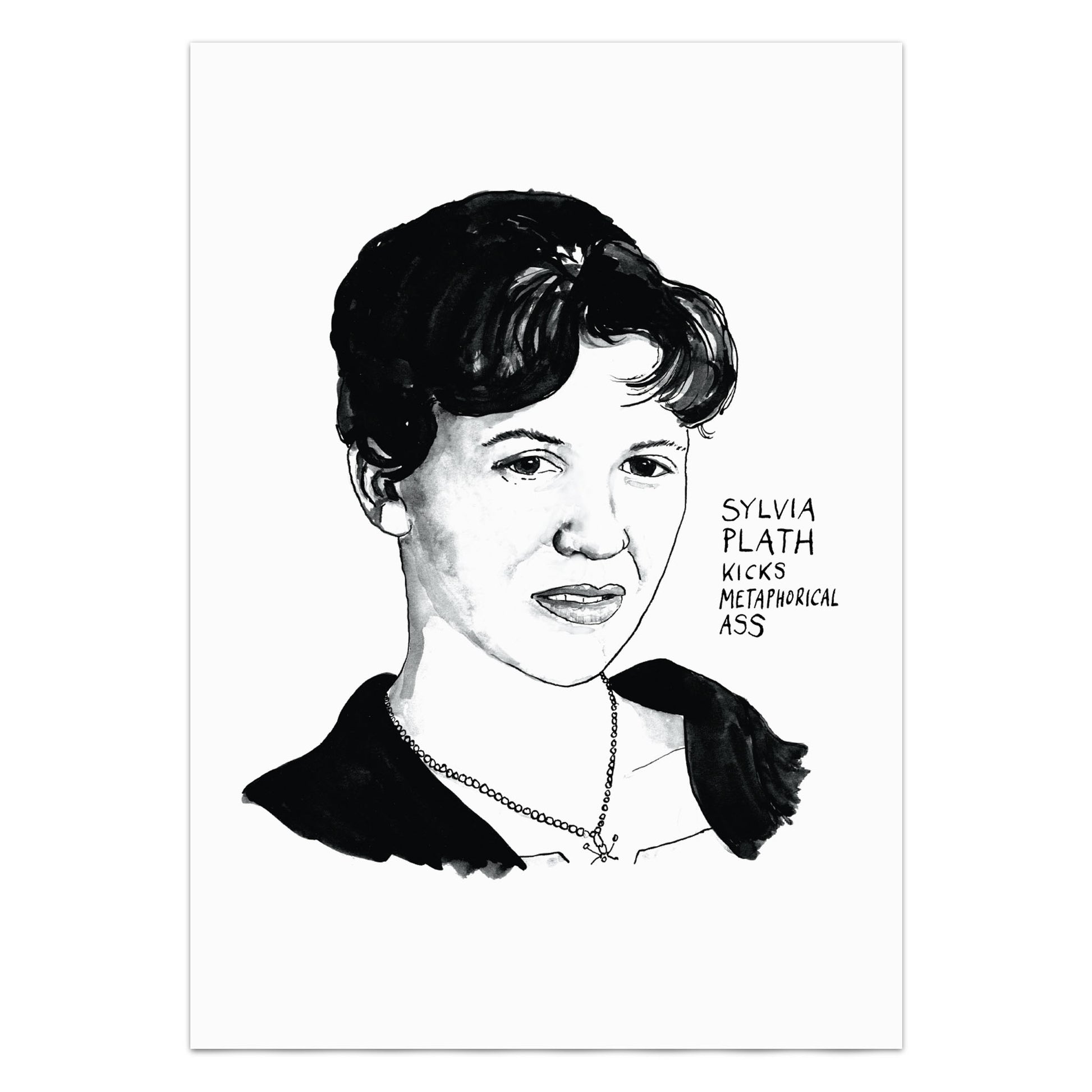 Sylvia Plath Portrait Poster Print