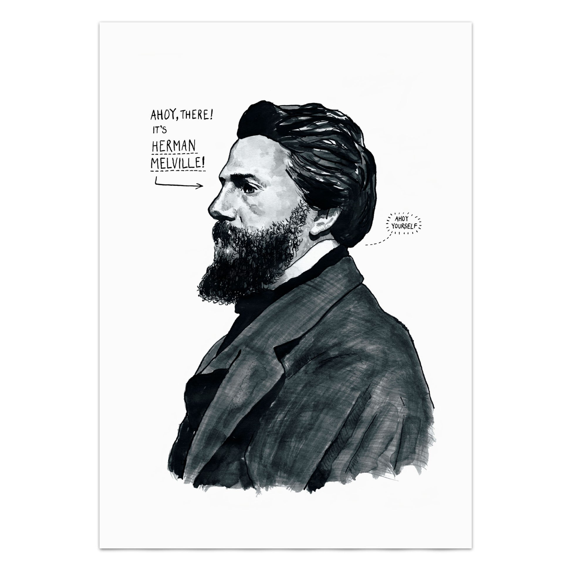  Herman Melville Portrait Poster Print